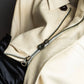 "LOEWE" 100% real leather off white color double zipper mid length coat