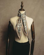 "GUCCI" 80's-90's Horsebit print square silk scarf