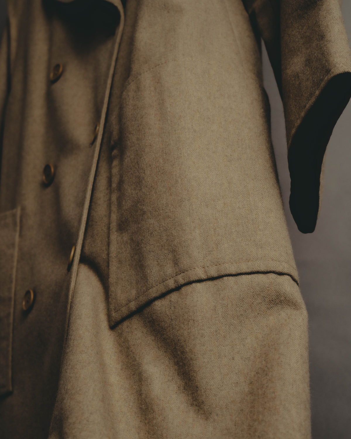 "Chloé" 70's-80's Wide-lapel double-breasted long coat