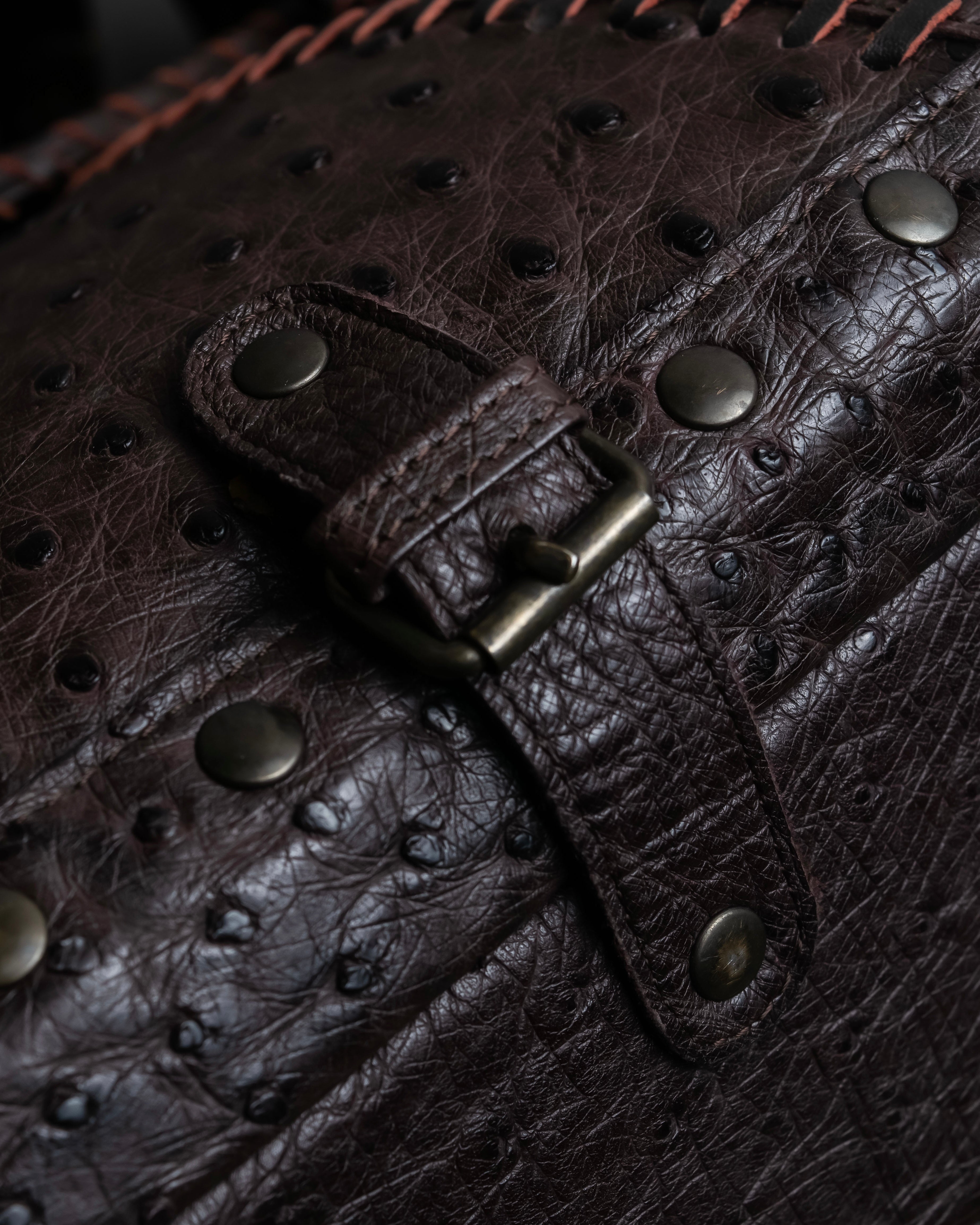 "Vintage JRA standard ostrich leather bag"
