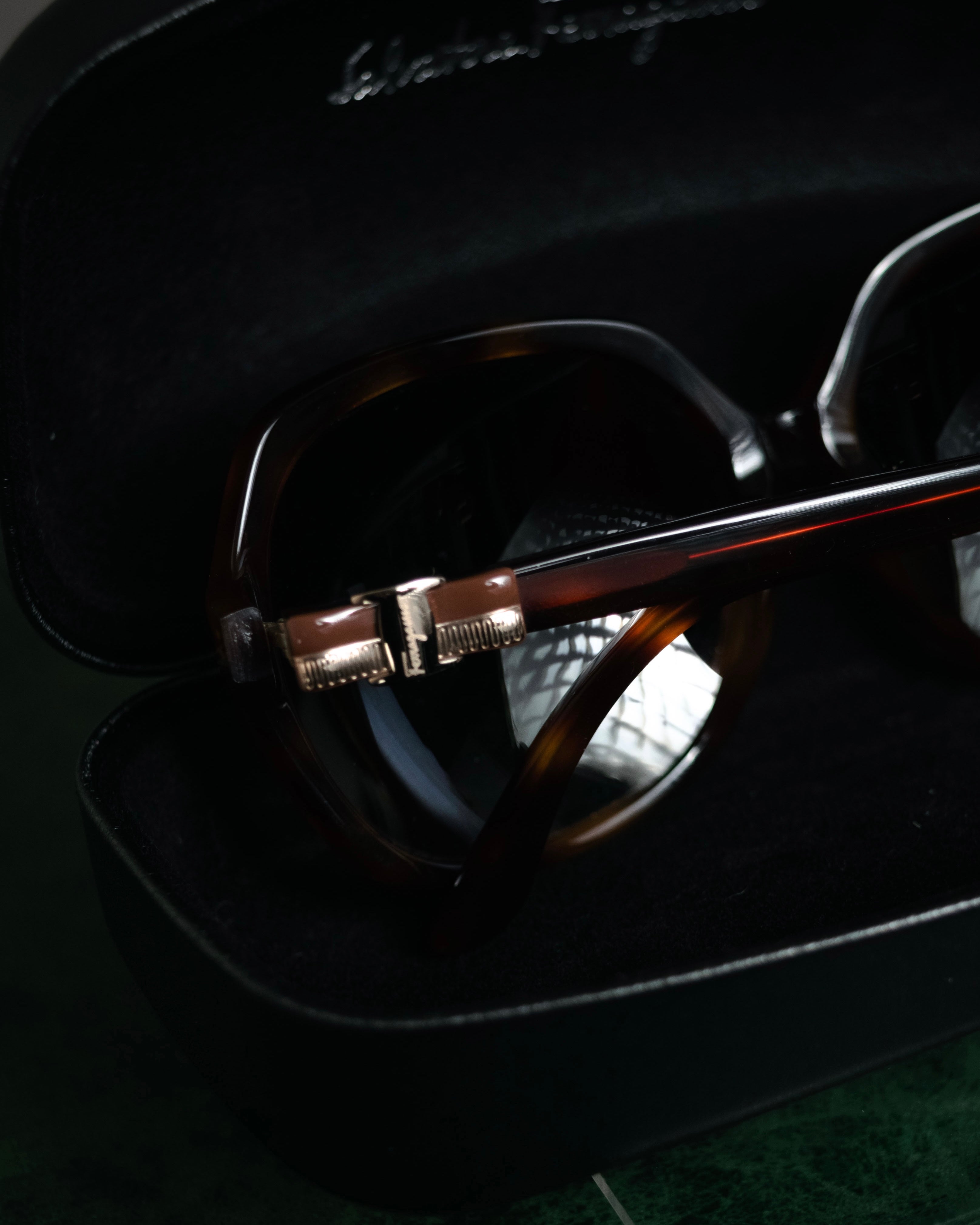 “Salvatore Ferragamo” 2010’s Havana acetate oversized sunglasses