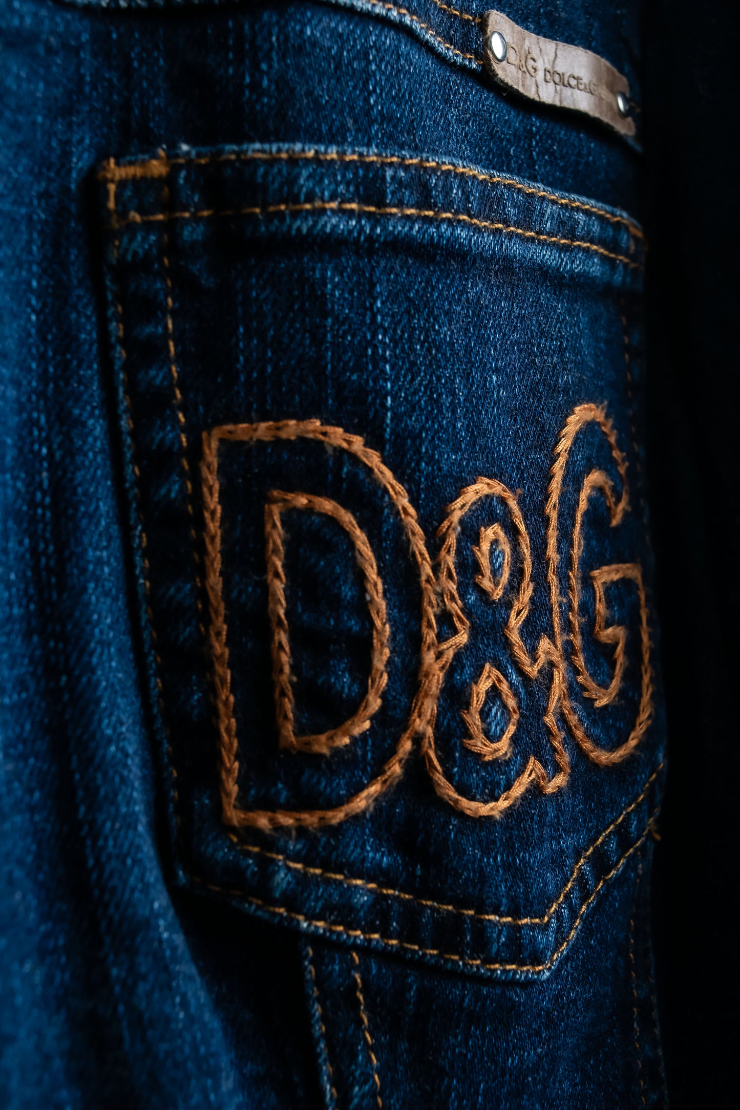 “D&G” Logo embroidery short denim jacket