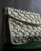 "Christian Dior" Metal ring leather combination design bag