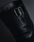 "CHANEL" 2006-12 Double-buckle leather engineer boots