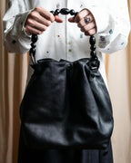 "Christian Dior" Maris Pearl series gathered design leather bag