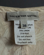 "DRIES VAN NOTTEN" Botanical print wrinkled tiered ruffle design vest