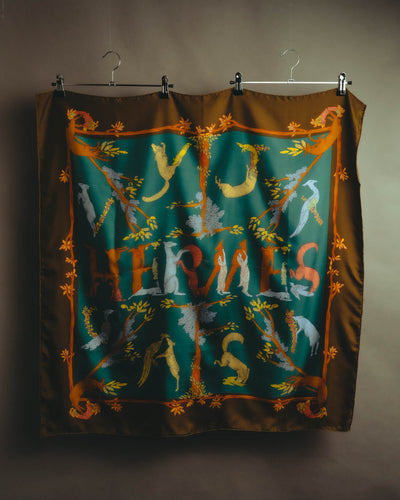"Hermès" 90's Playful alphabet silk scarf