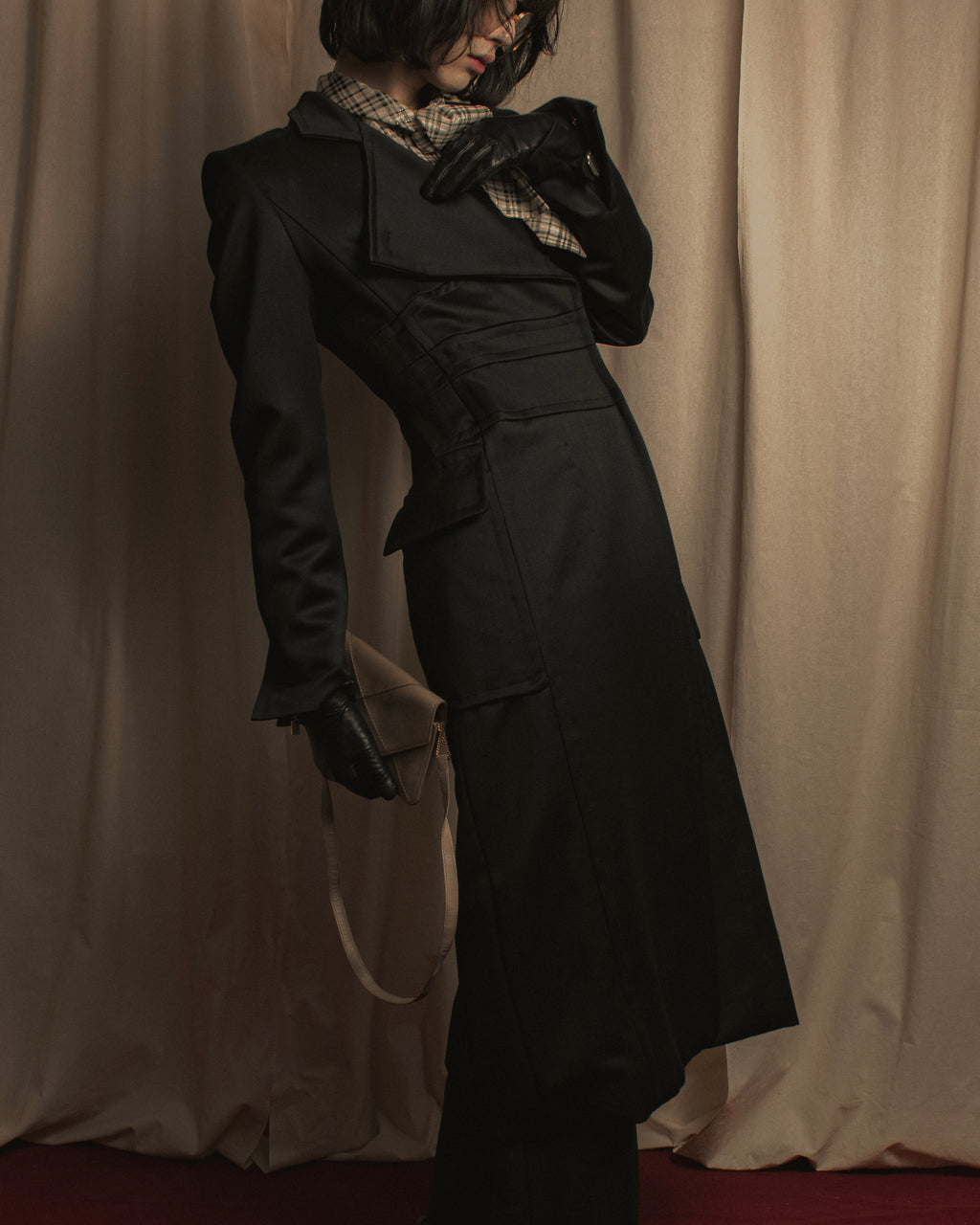 -SPECIAL- "YVES SAINT LAURENT rive gauche" 03 year Tom Ford period corset design long coat