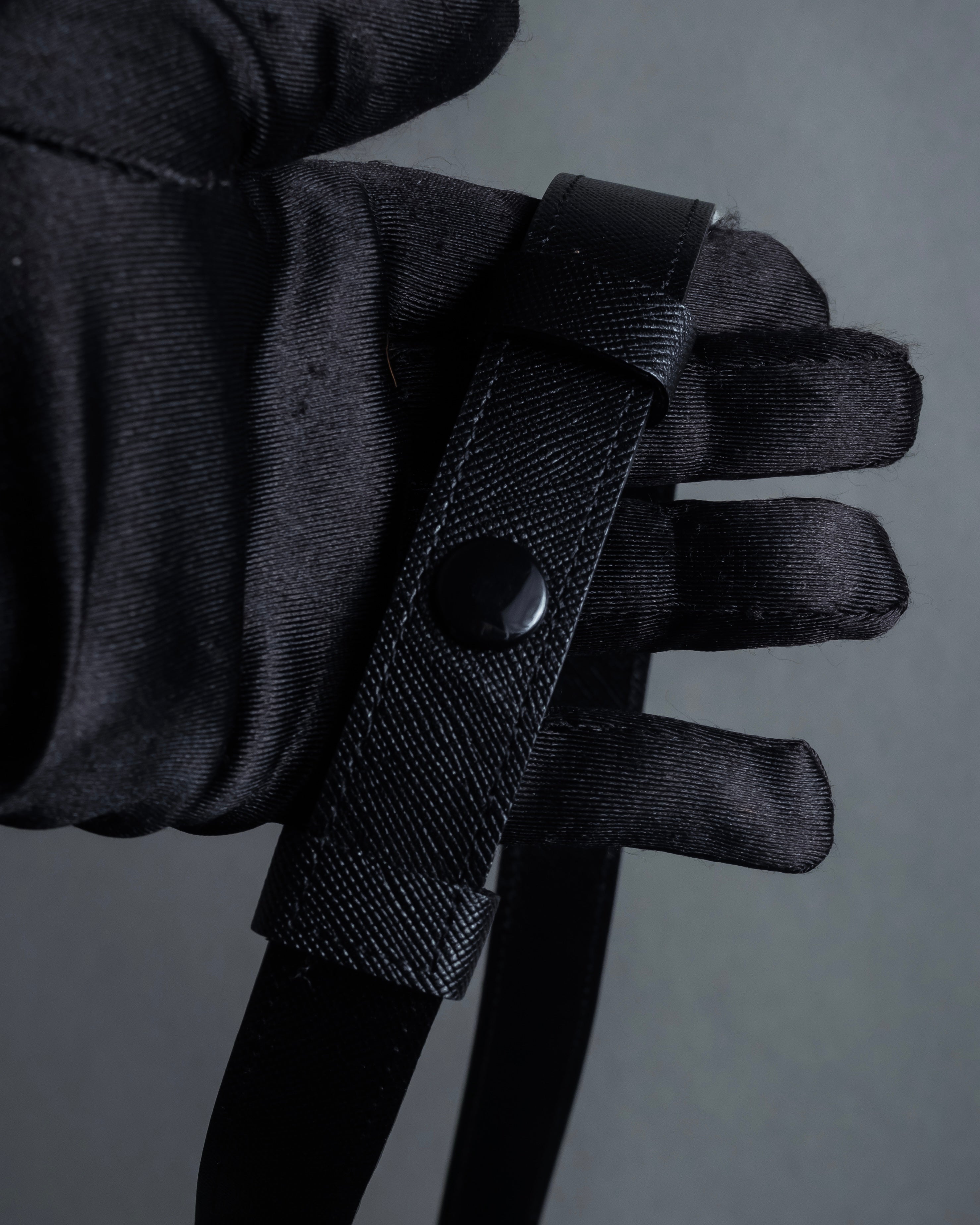 "YVES SAINT LAURENT" Cassandra logo engraved flap design leather bag