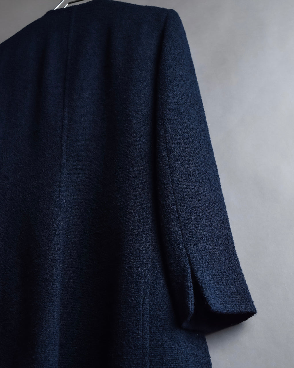 "VALENTINO" Wool boucle concealed front tailored jacket