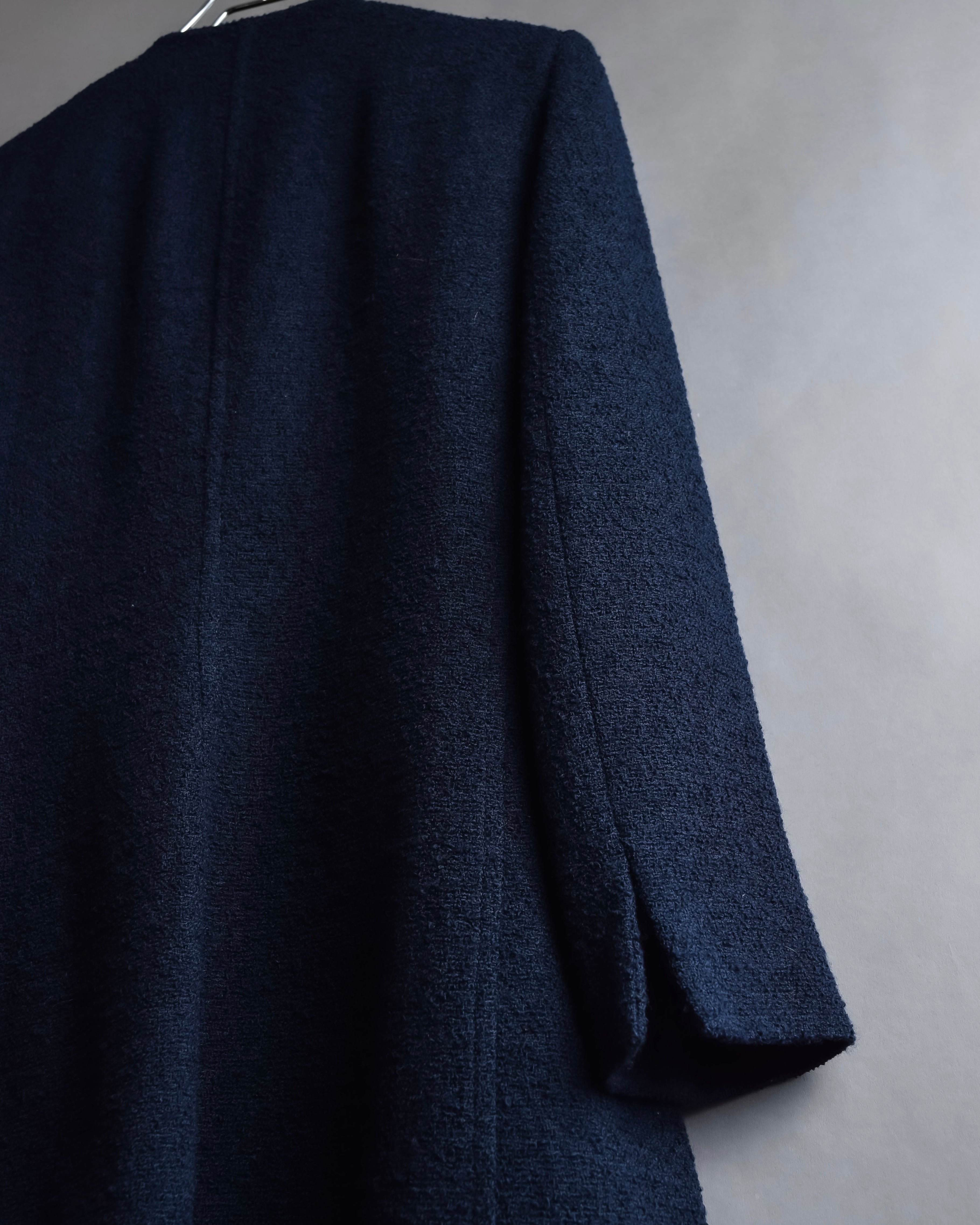 "VALENTINO" Wool boucle concealed front tailored jacket