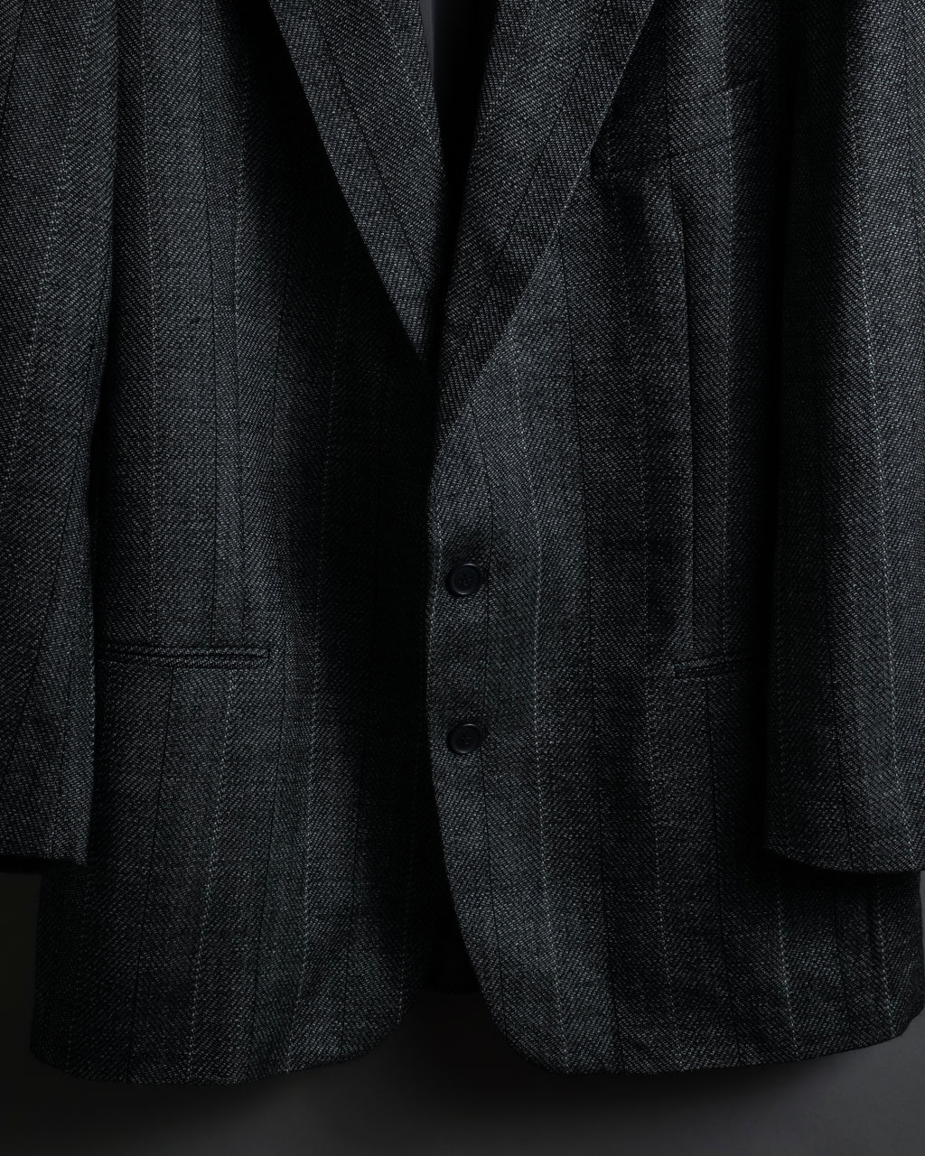 "YVES SAINT LAURENT" 70’s-80’s structured herringbone tweed tailored jacket