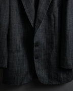 "YVES SAINT LAURENT" 70’s-80’s structured herringbone tweed tailored jacket