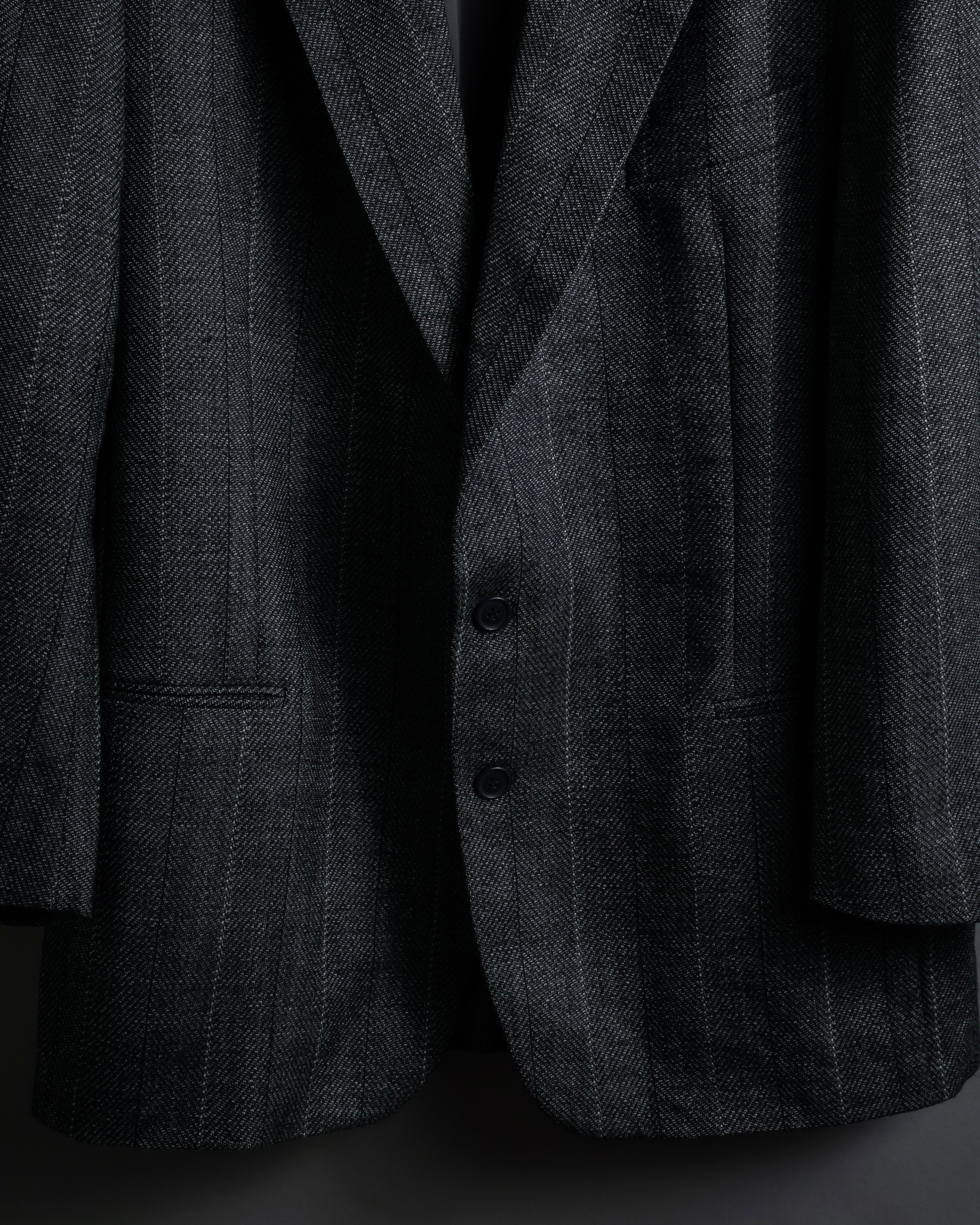 "YVES SAINT LAURENT" 70’s-80’s structured herringbone tweed tailored jacket