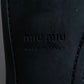 "MIU MIU" Gathered＆ribbon design zip-up leather long boots