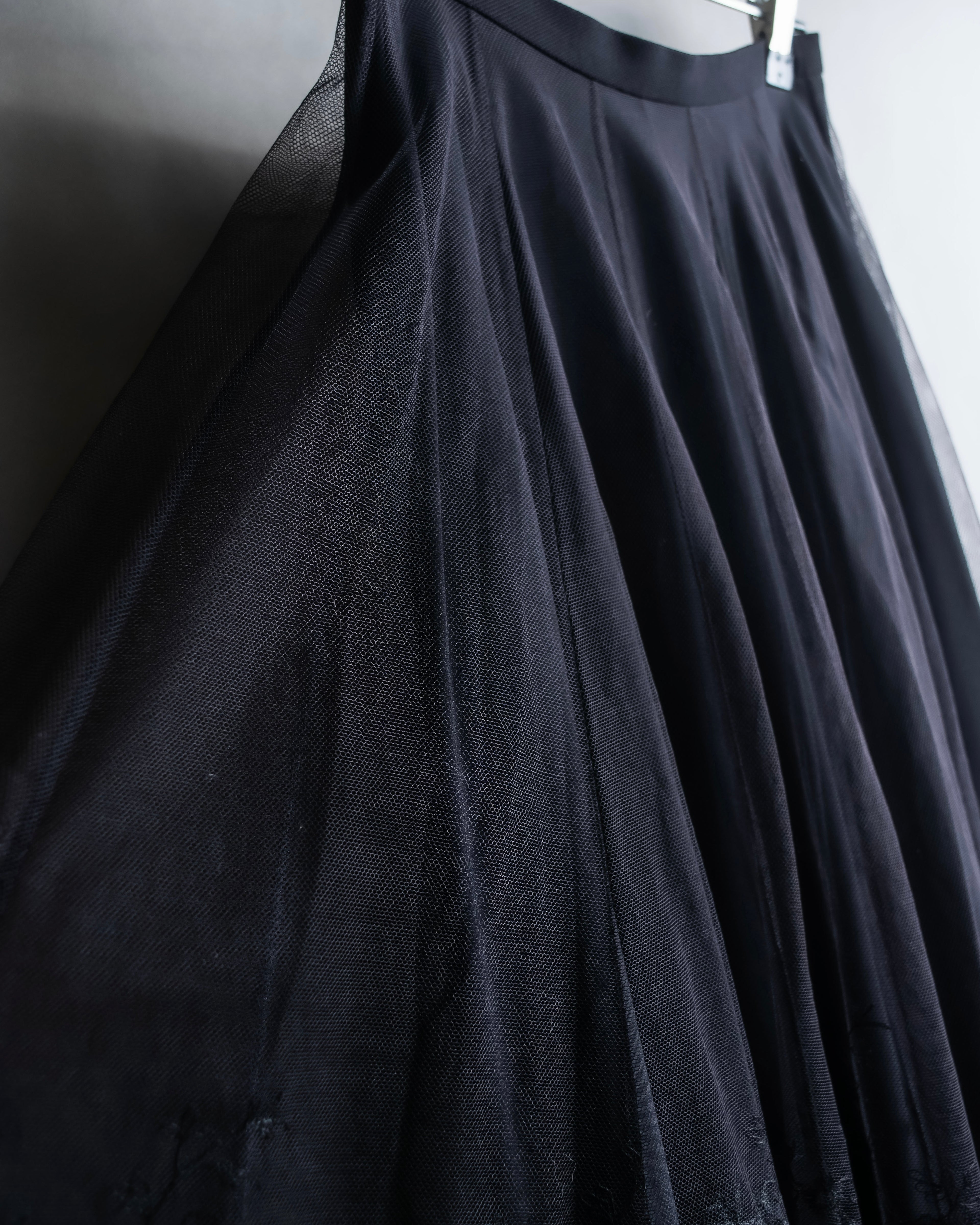 "LOUIS VUITTON" Tiered embroidered design flared skirt