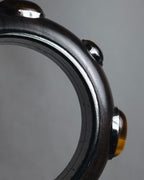 "Bottega Veneta" 2006-2012 ebony and sterling silver tiger eye bangle