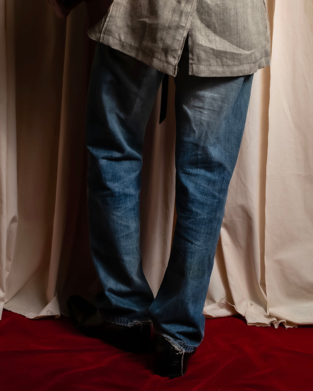 "GUCCI" Gradient fade design tapered denim