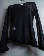 “Jean Paul Gautier” Fringe detailed  asymmetry shear top