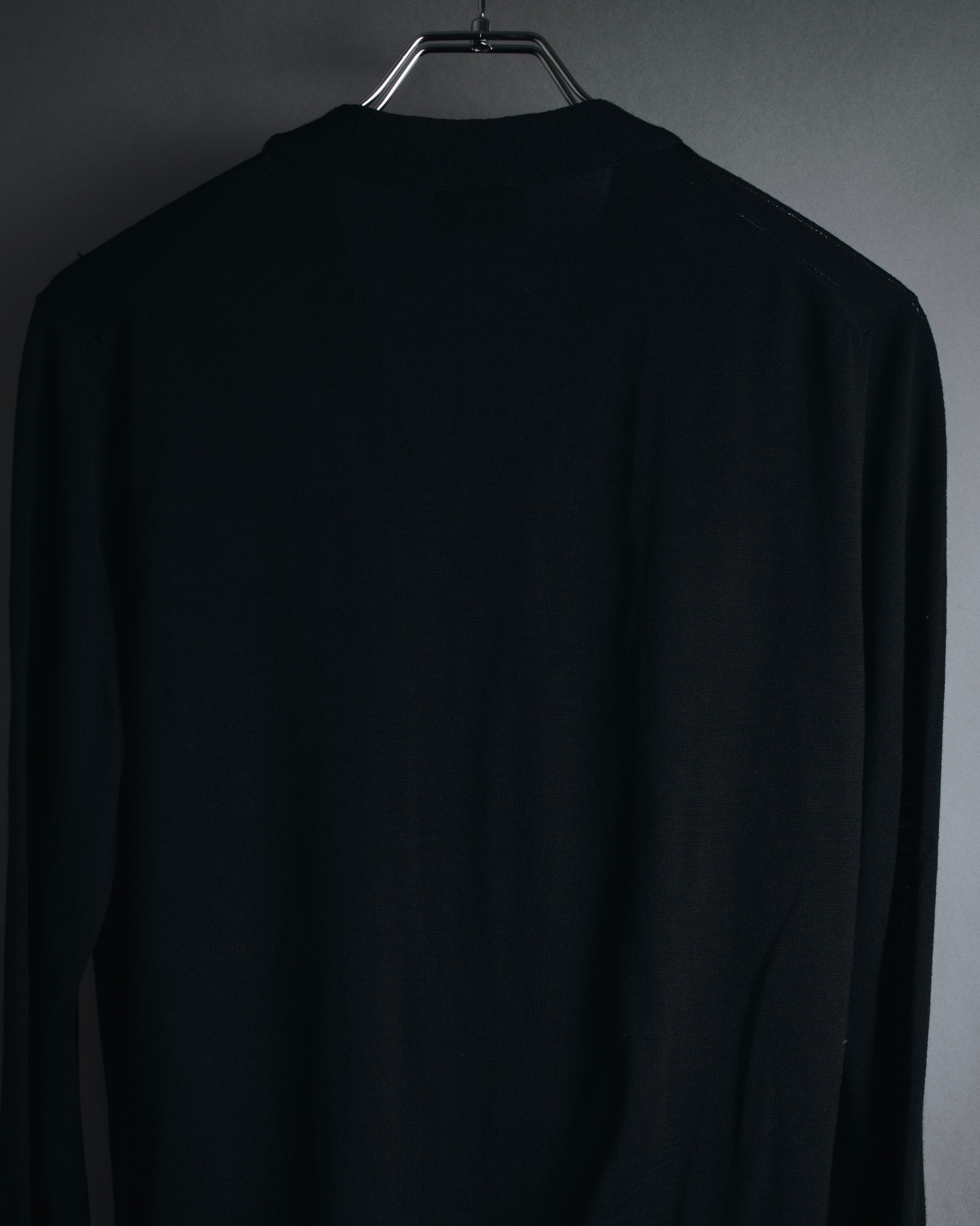 "JIL SANDER" 10’s minimalist satin covered buttons
wool cardigan