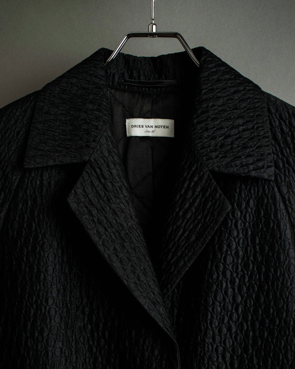 "DRIES VAN NOTTEN" Relief  jaguard uneven design chester coat