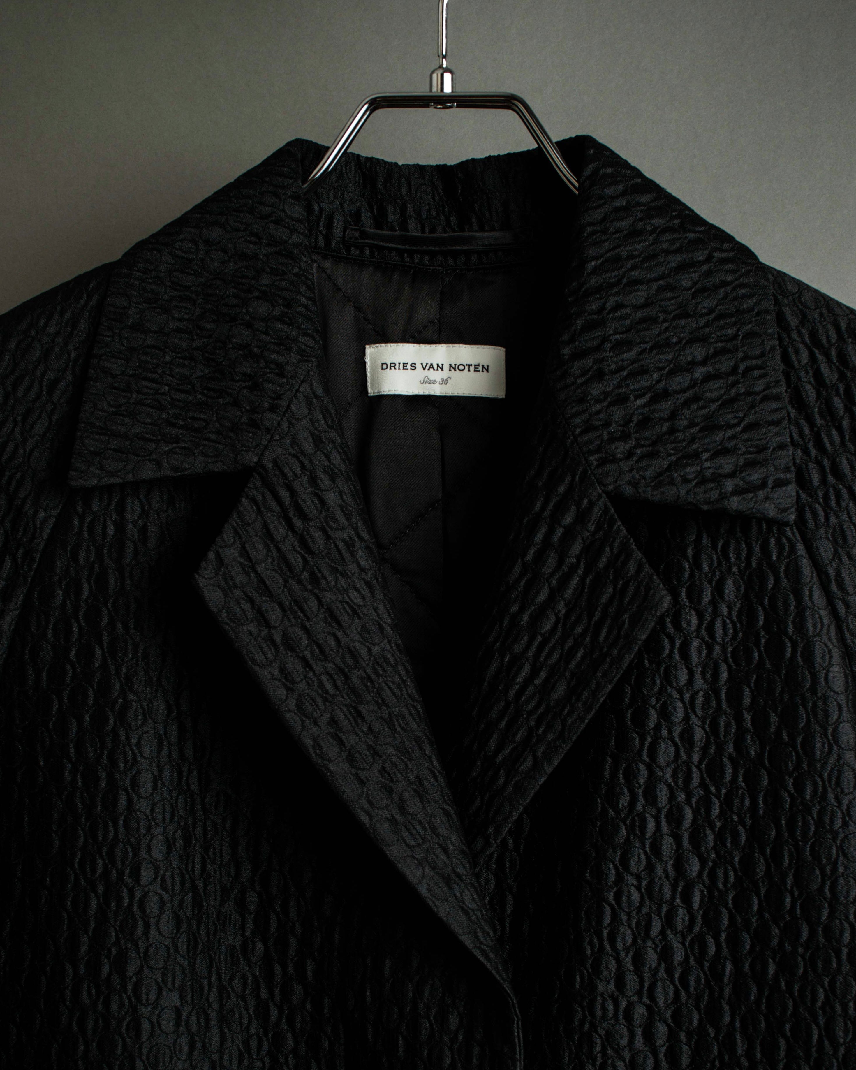 "DRIES VAN NOTTEN" Relief  jaguard uneven design chester coat