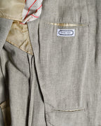 HERMES/ Pure Linen Oversized Single Breasted Tailored Jacket Beige