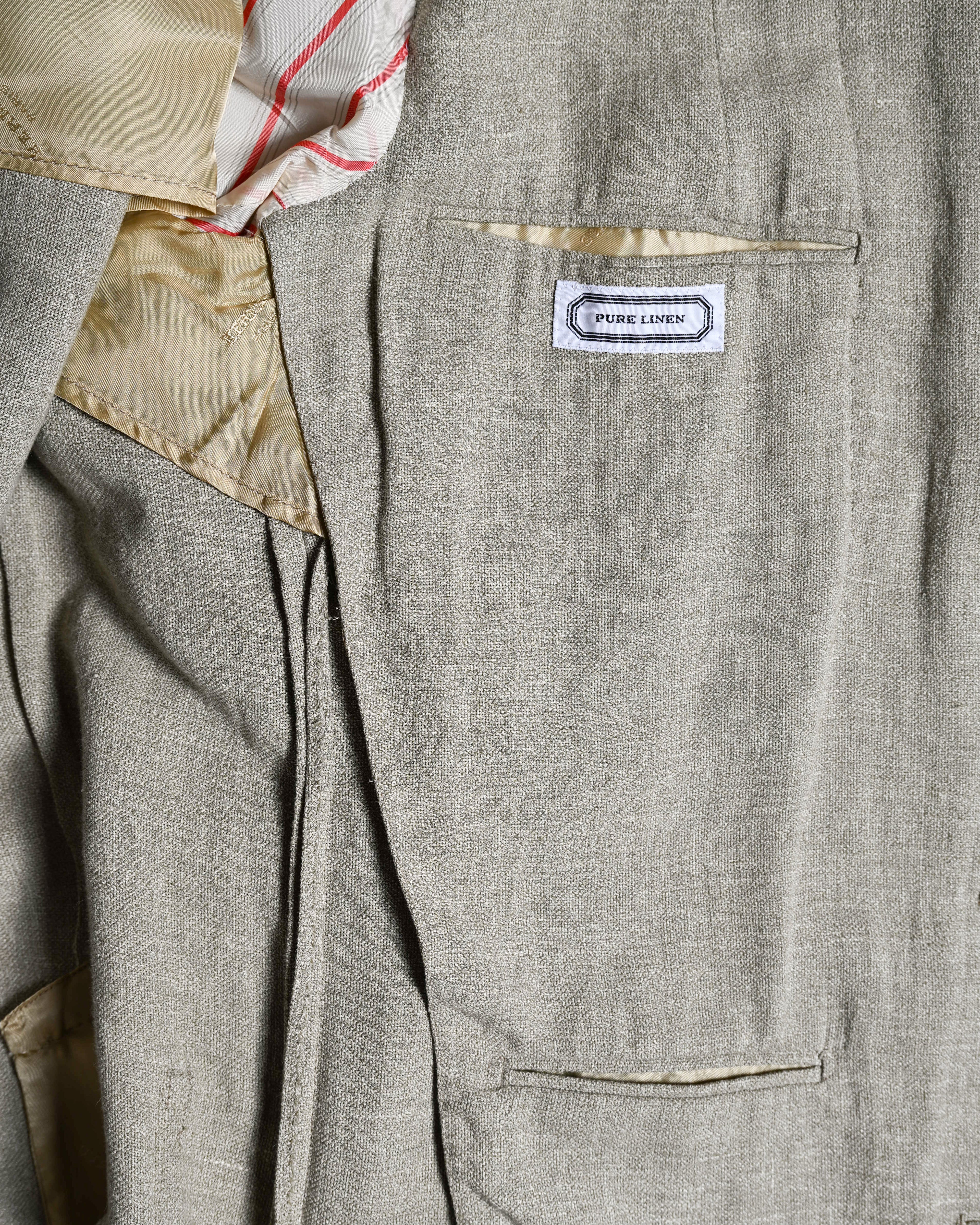 HERMES/ Pure Linen Oversized Single Breasted Tailored Jacket Beige