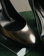 "Sergio Rossi" 00's-10's Glossy black leather high heel pumps