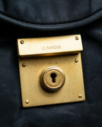 “JIL SANDER” Gold buckle 2 way nylon hand bag