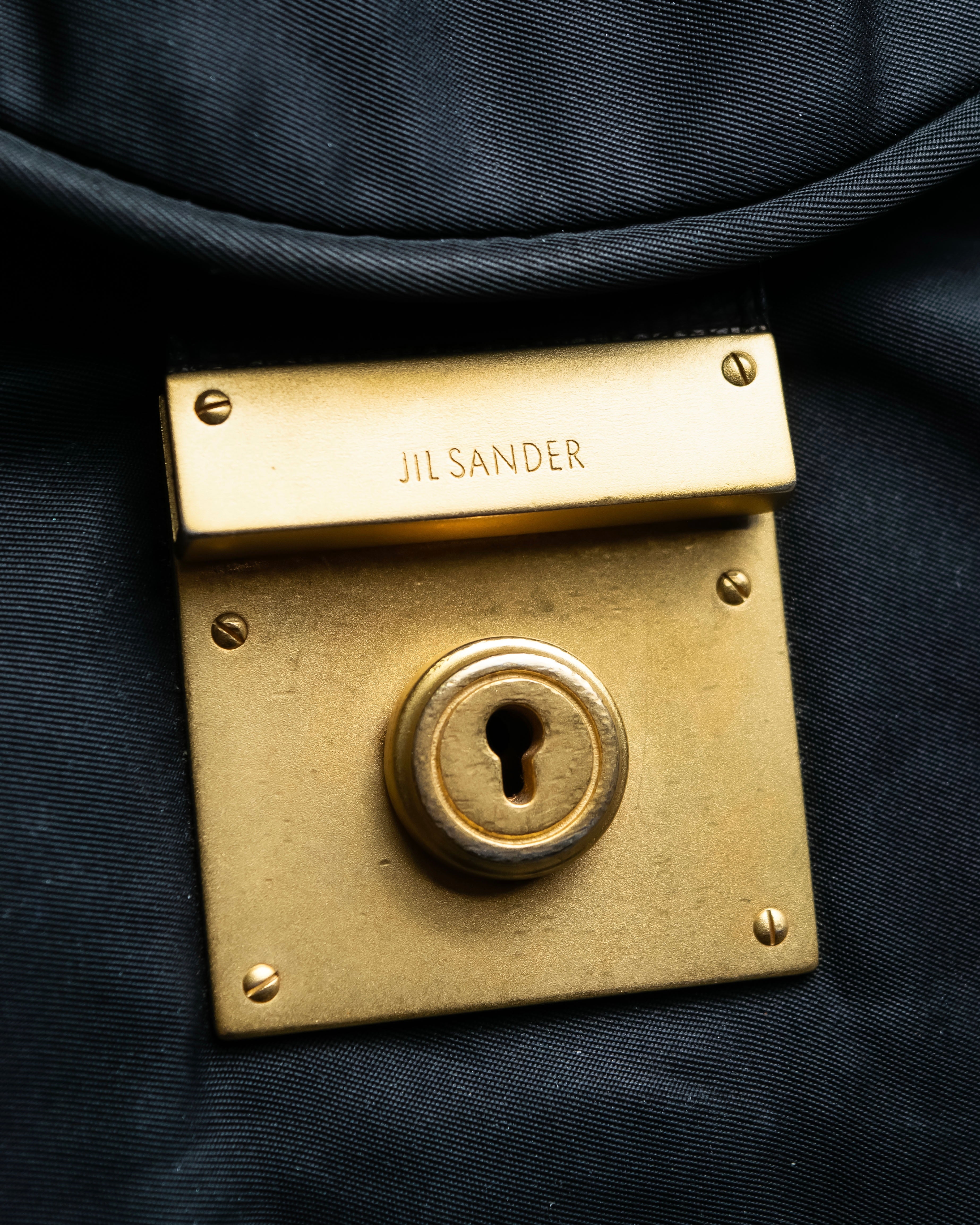 “JIL SANDER” Gold buckle 2 way nylon hand bag