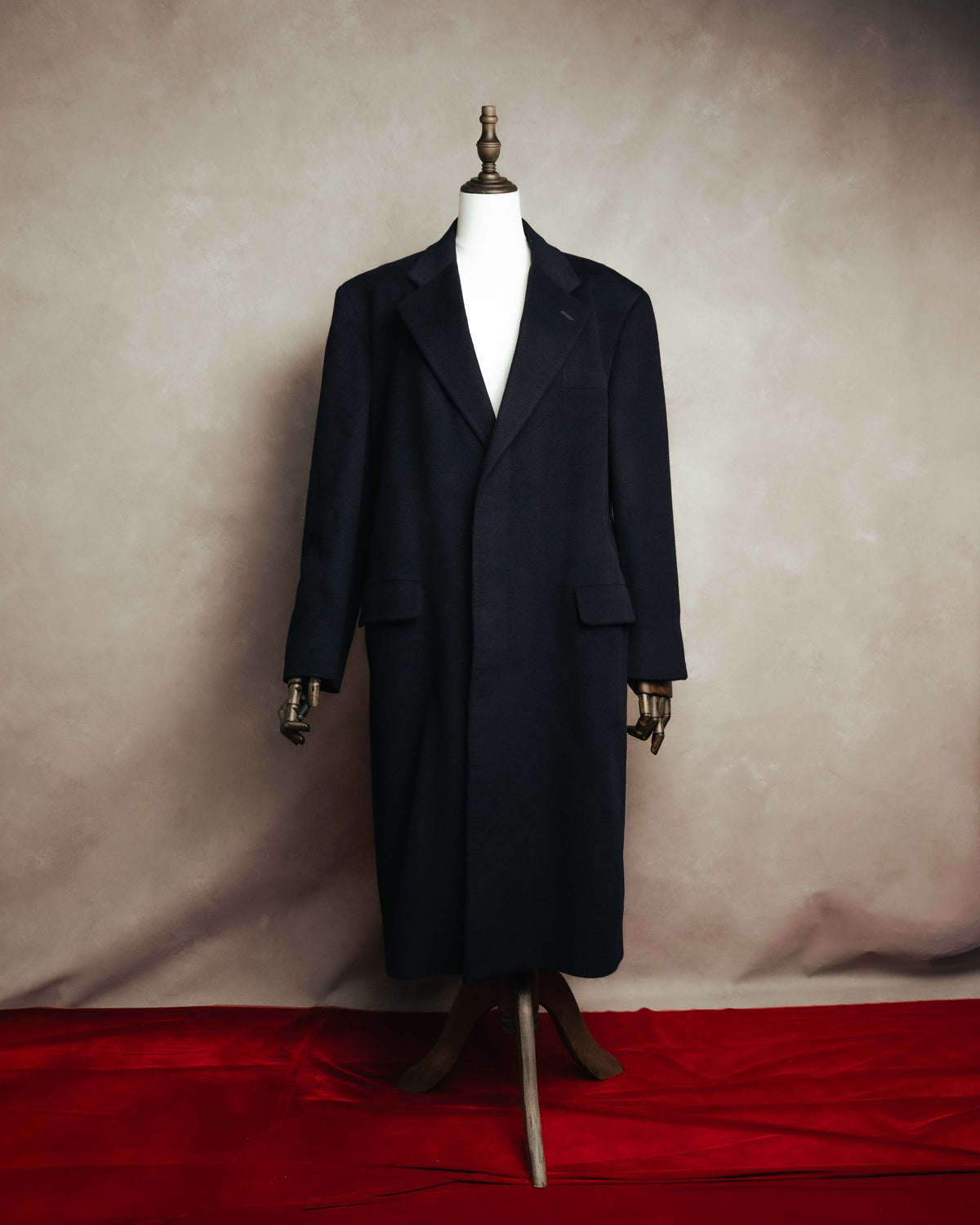 "Burberrys" 80's-90's Classic wool-cashmere long overcoat