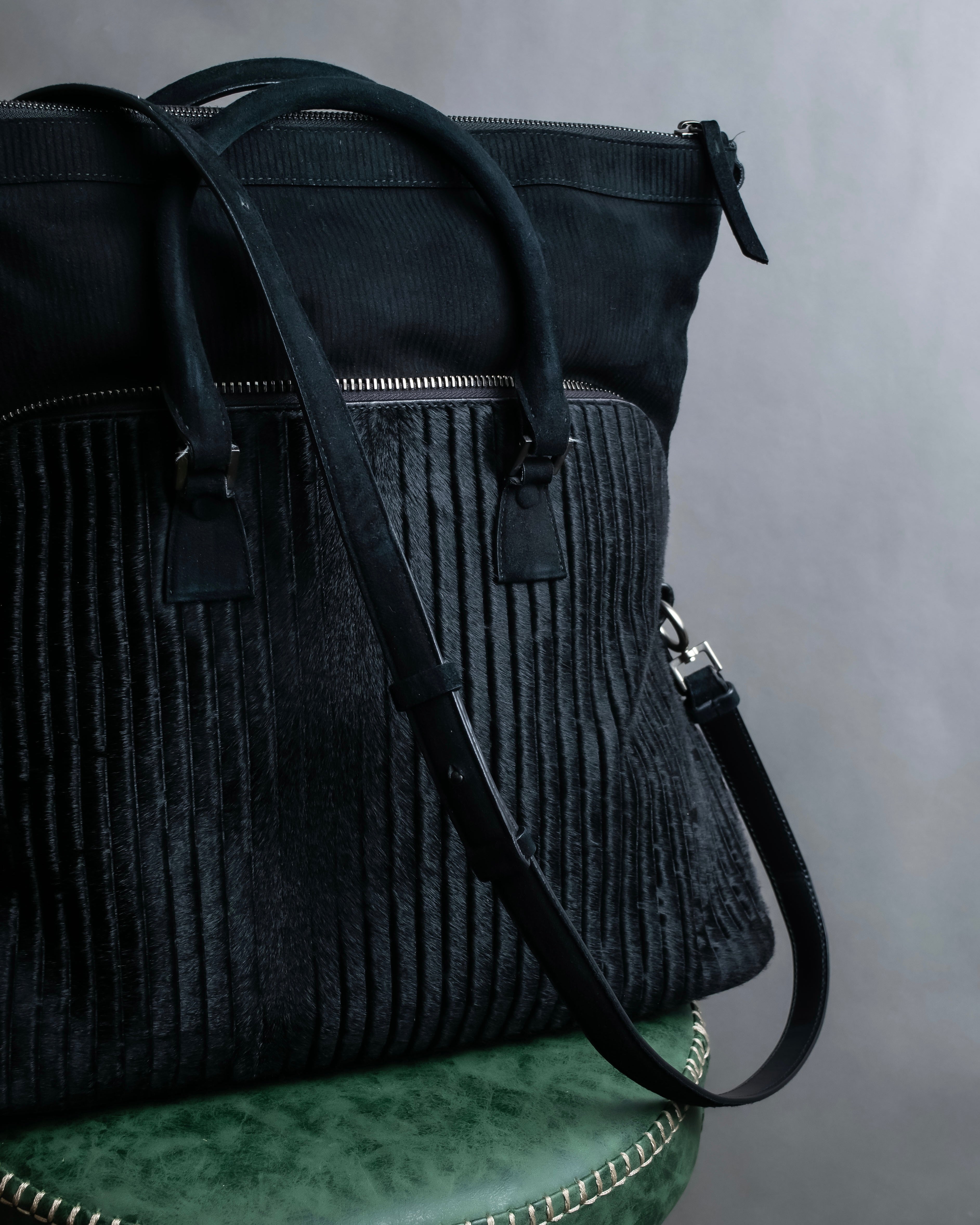 "MAISON MARGIELA" 5AC Harako leather corduroy combination 2way bag