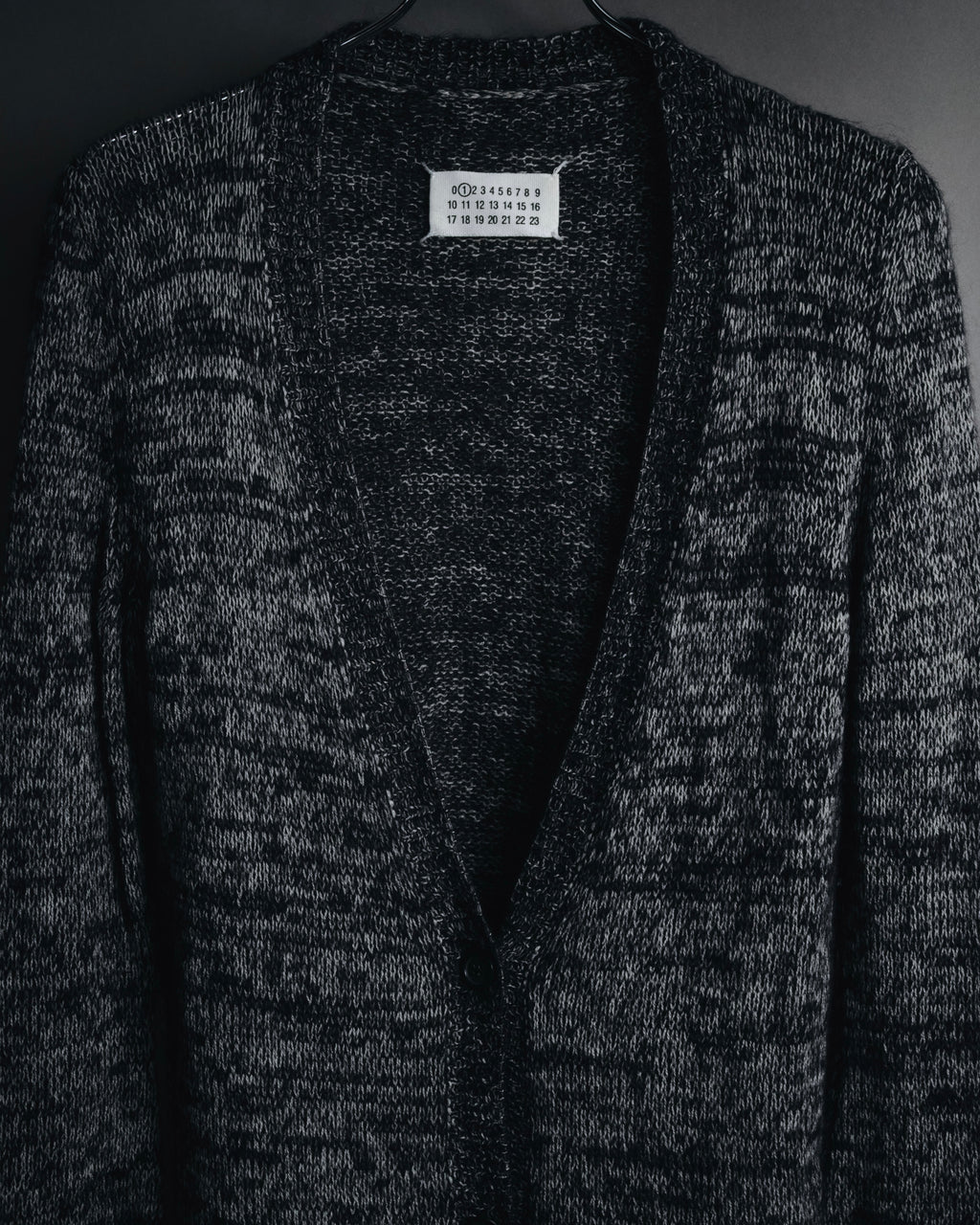 "Maison Martin Margiela" 2011AW deconstructed melange mohair wool cardigan