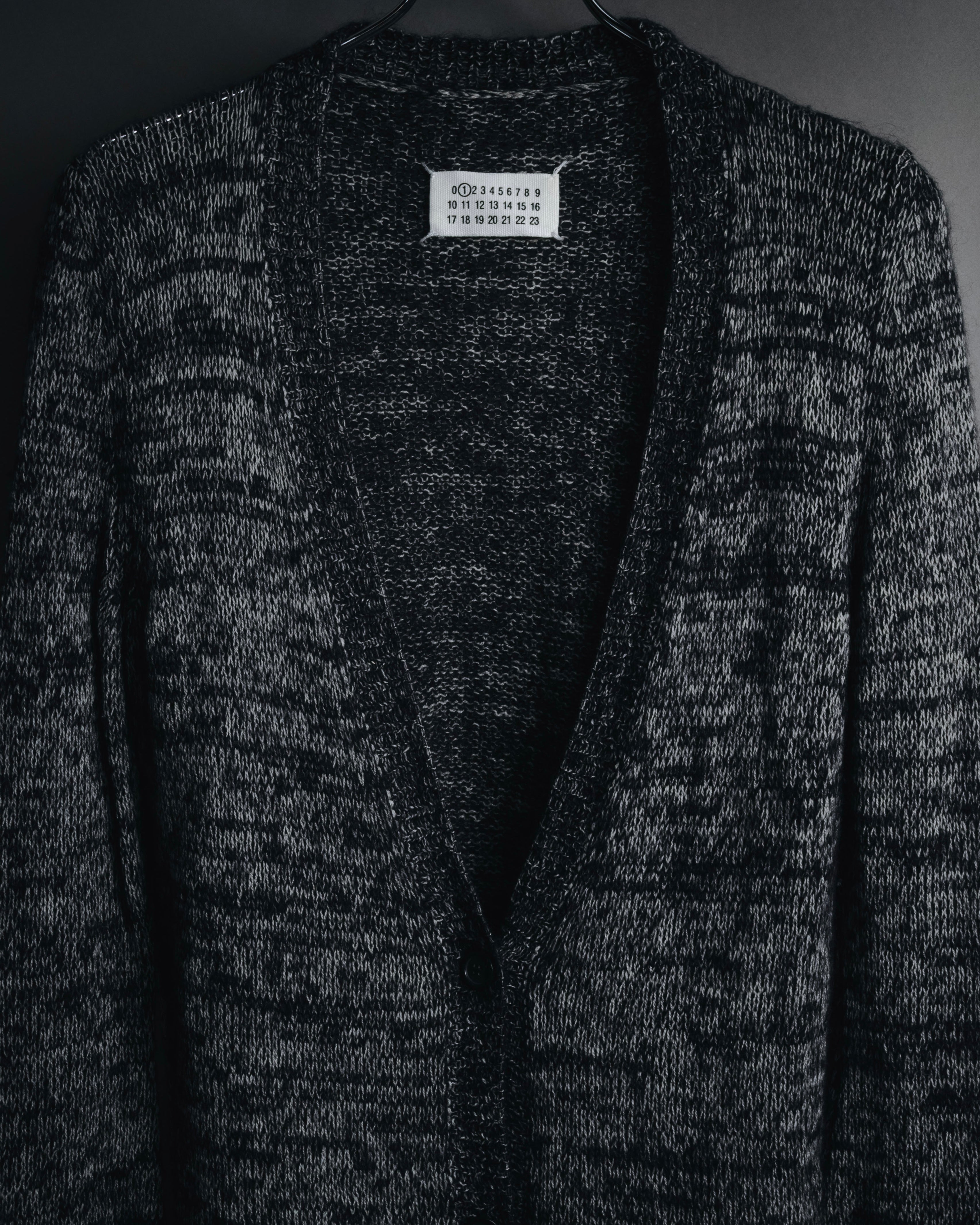 "Maison Martin Margiela" 2011AW deconstructed melange mohair wool cardigan