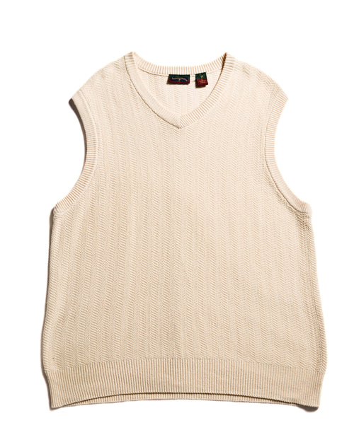 VINTAGE/ Oversized Cotton Knit Vest Ivory
