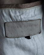 "ISAMU KATAYAMA" Dart-shaped deer leather shirt jacket