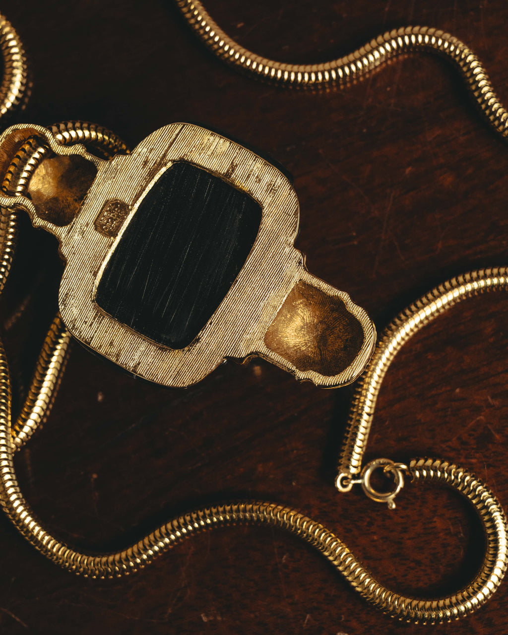 "Christian Dior" 1974 Sculptural black pendant necklace