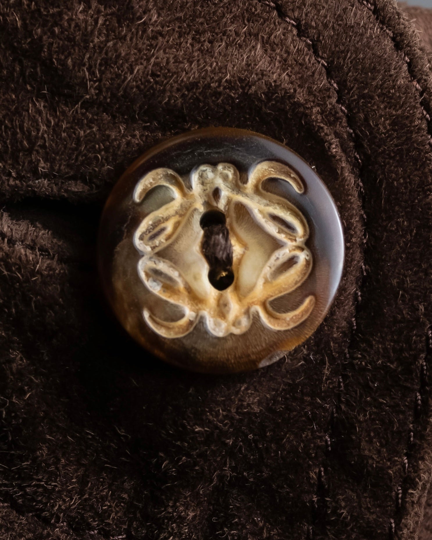 "LOEWE" Dark brown color gathered design wide pants