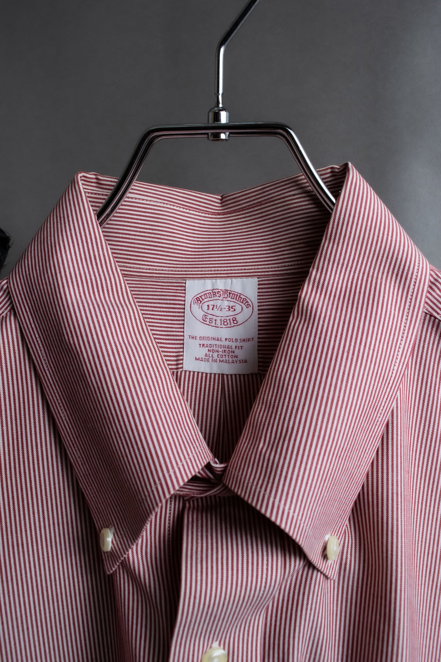 "BROOKS BROTHERS" Ultra thin stripe button down colour oversized shirt