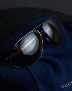 "GUCCI" Metal aviator teardrop frame sunglasses