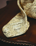 -MOOD MILLÉSIMES- 90’s-00’s financial newspaper print silk tie