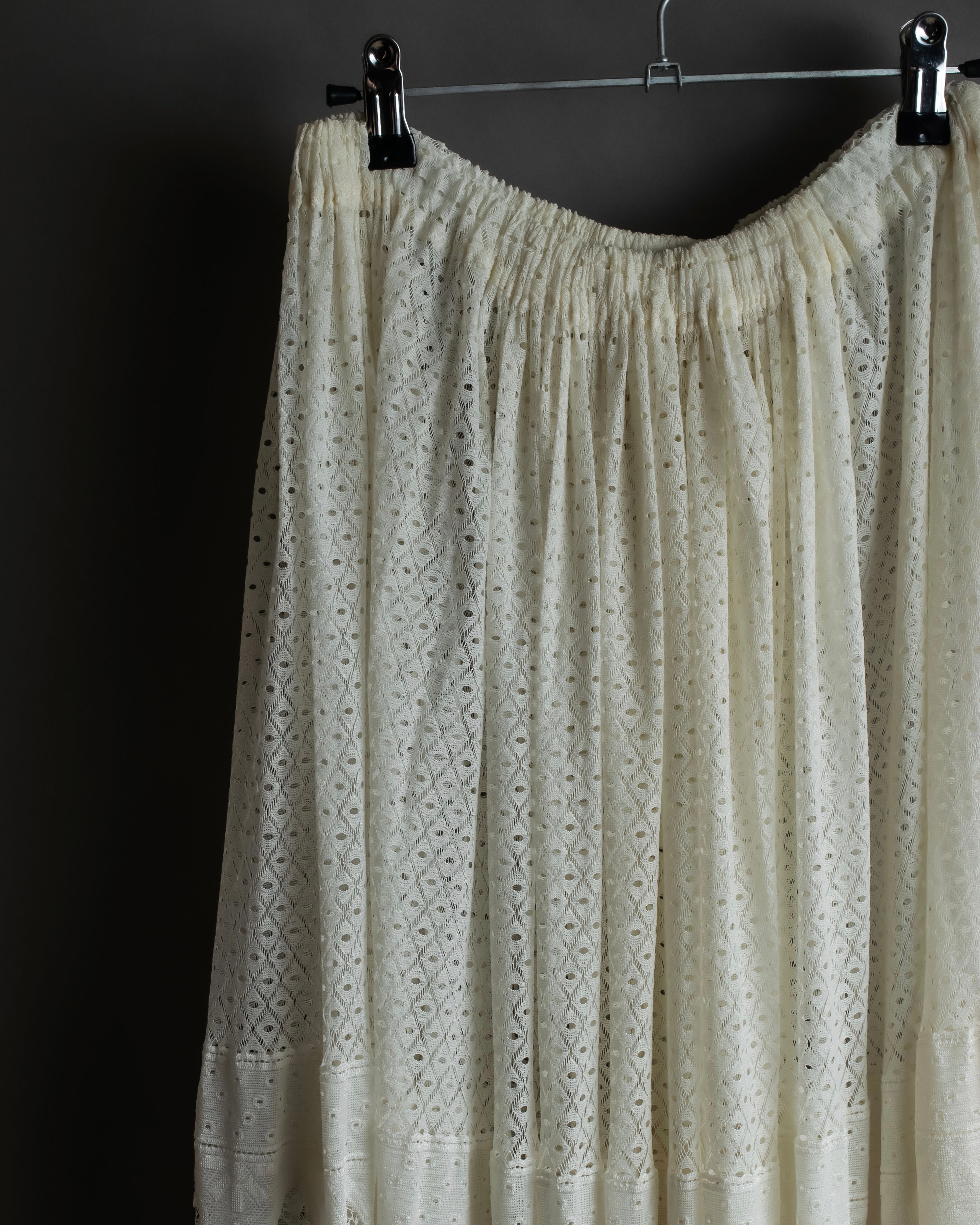 "YOHJI YAMAMOTO" 1992SS eyelet cutwork lace design long skirt