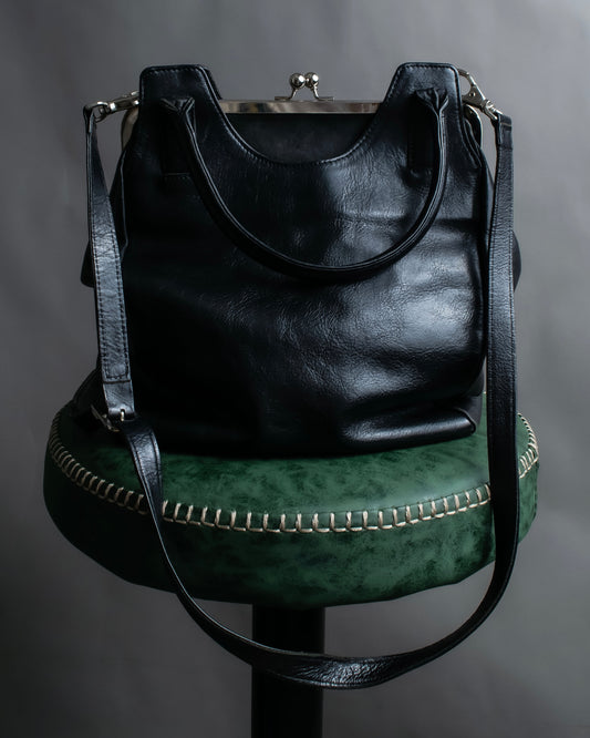 "YOHJI YAMAMOTO +NOIR"" 19AW clasp design 2way leather bag