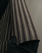 -SPECIAL- “GUCCI” 80’s-90’s Textured striped shawl collar long coat