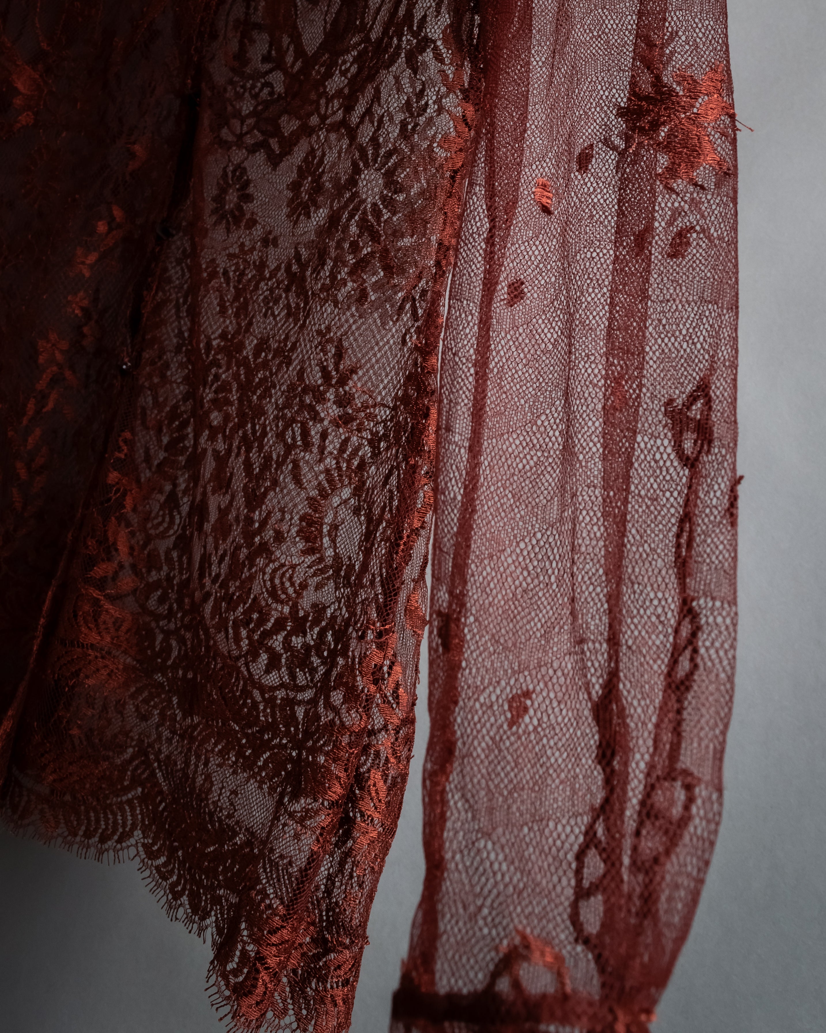 -SPECIAL- "HERMES" 00's Jean-Paul Gaultier Era Engineered Lace Shirt