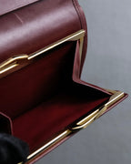 "Cartier" Les Must de Cartier bordeaux color leather wallet