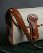 "Dooney & Bourke" Patch front design Two-tone leather shoulder bag