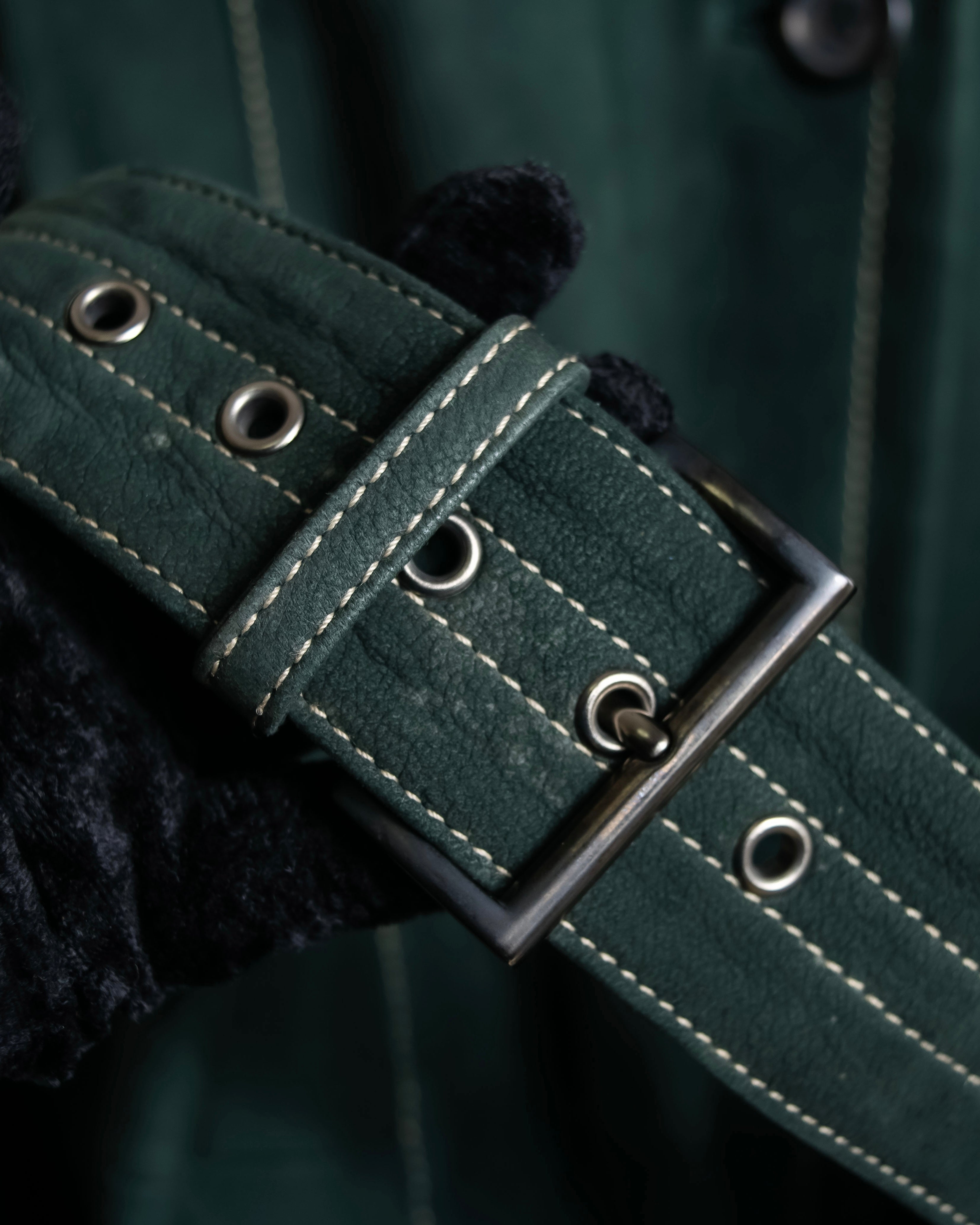 "PRADA" Stitching design suede belted coat