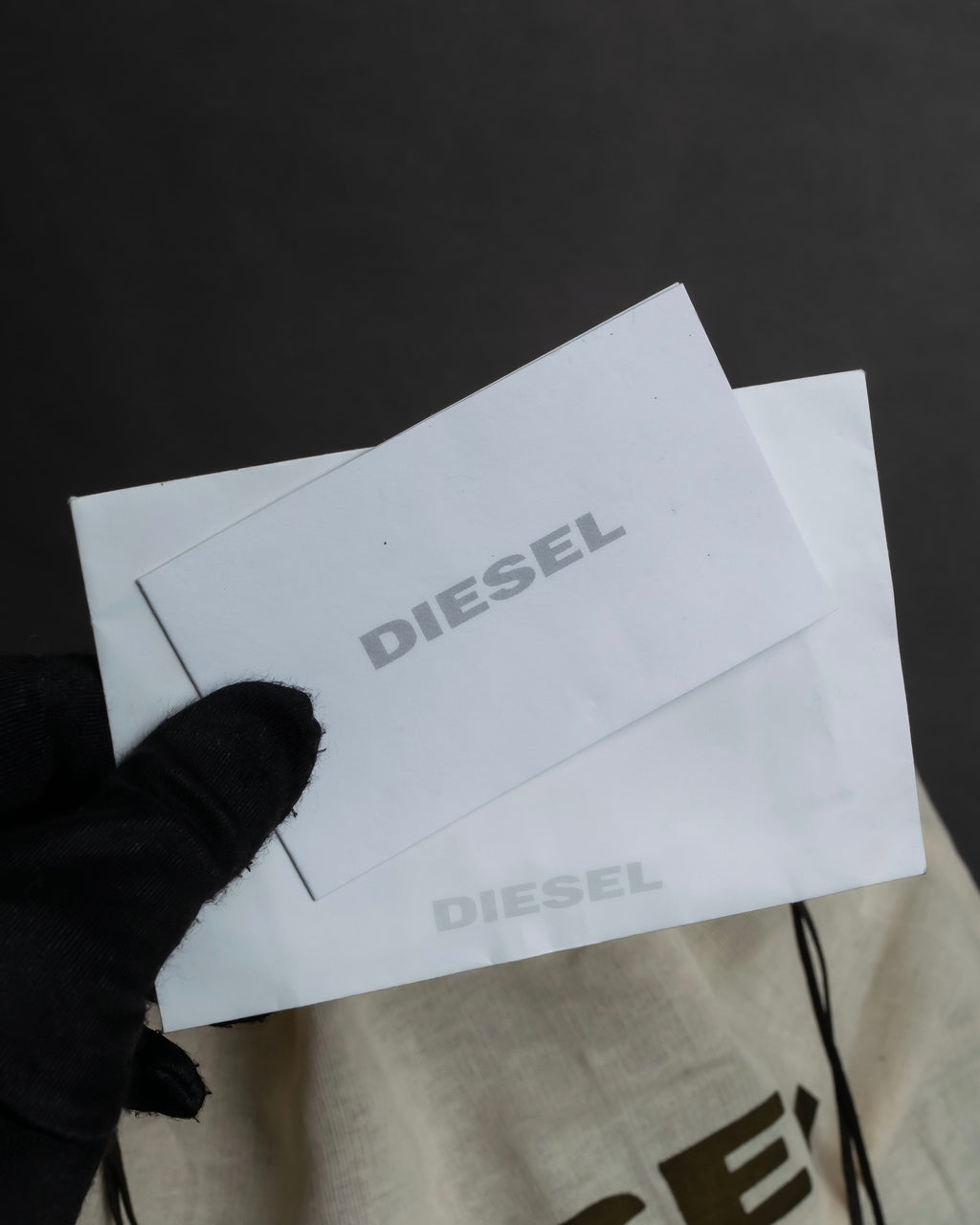 "DIESEL" Silver stud design leather one shoulder bag